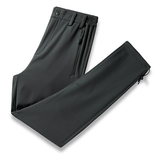 Waterproof and Windproof New Soft Shell Outdoor Assault Pants for Men in Winter Fleece-Lined and Thickened Mountaineering Warm Ski Pants for Men Mountaineering