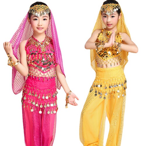 Indian dance costumes for girls, new children's belly dance costumes, Xinjiang dance Tianzhu costumes