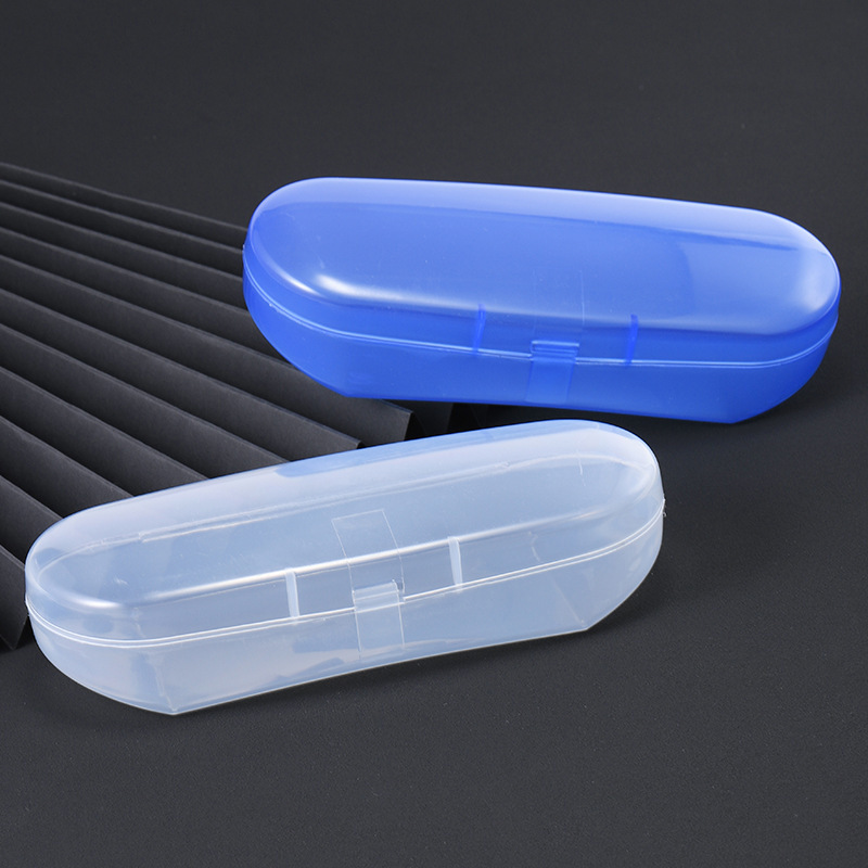 Factory Wholesale Large Glasses Case Flat Glasses Myopia Glasses Plastic Case Sunglasses Case Blue Transparent Glasses Case