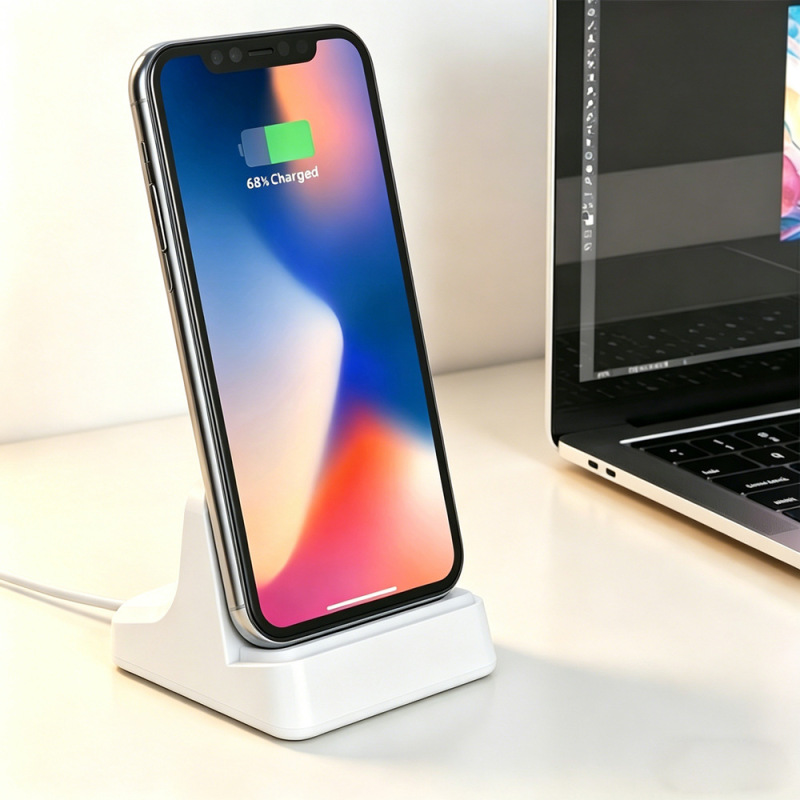 New Desktop-Style White Type-C Charging Dock, Universal for Mobile Phones, Pd Super Fast Charging Dock C to C