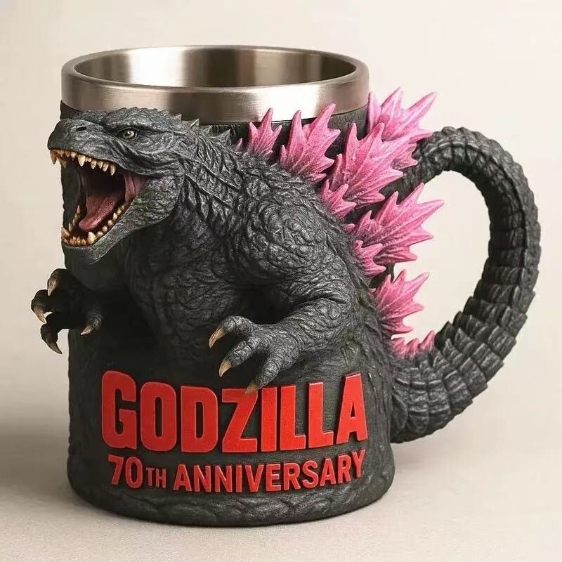 跨境Godzilla 70th Anniversary3Dmug哥斯拉70周年纪念树脂马克杯|undefined