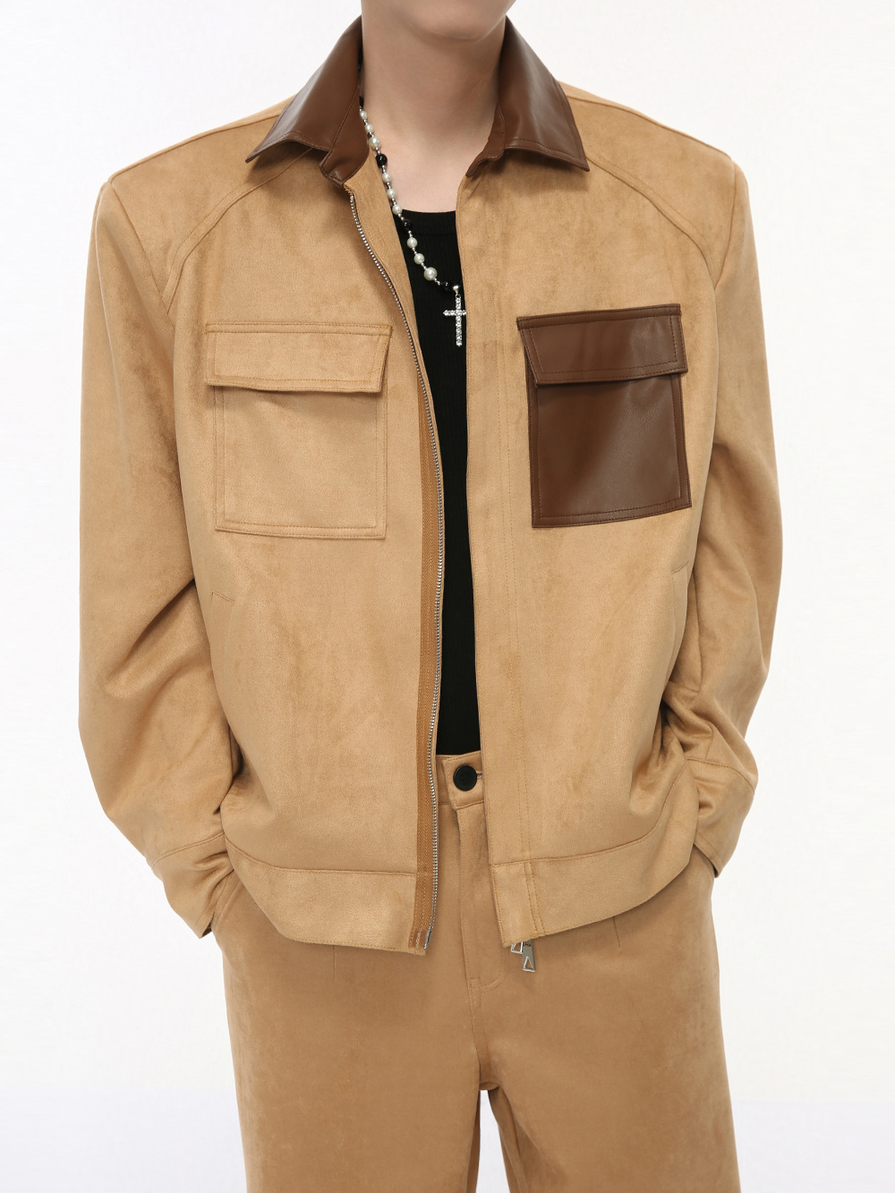 MTLCLOTHES Hombres| 2024 otoño nuevos productos de moda americana empalme multibolsillo pantalones de color de contraste de moda