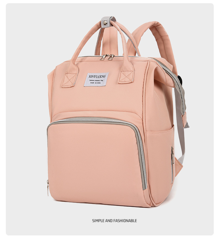 Solid-color lightweight mom bag, a backpack for taking kids out, multi-functional large-capacity mother and baby bag for girls undefined
