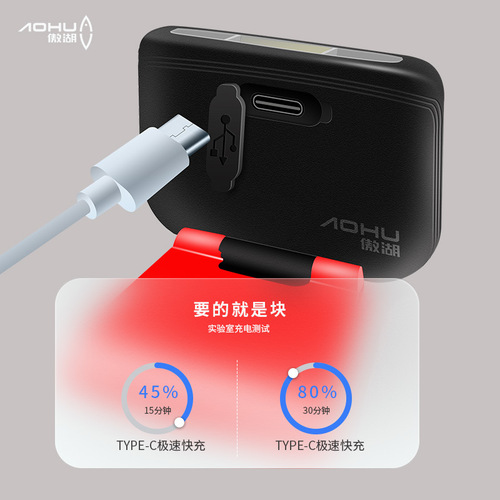 Aohu clip-on lantern head-mounted charging bridge raft bait night fishing lamp outdoor strong light induction laser cannon fishing gear product