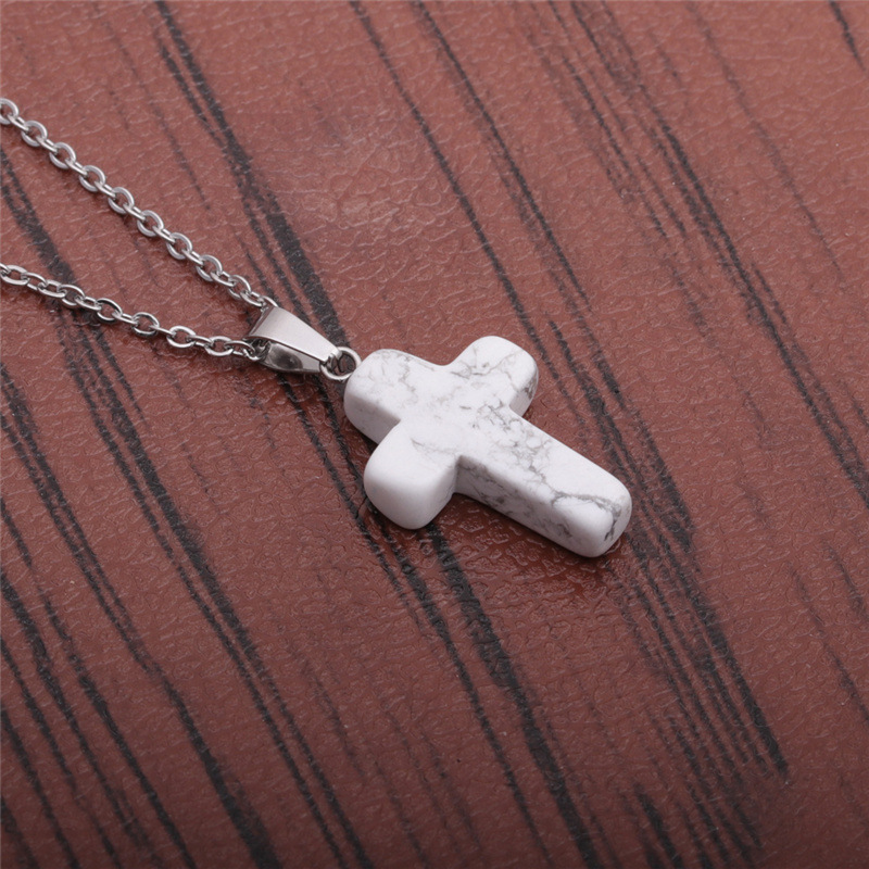 Simple Cross Stainless Steel Necklace Wholesale display picture 2