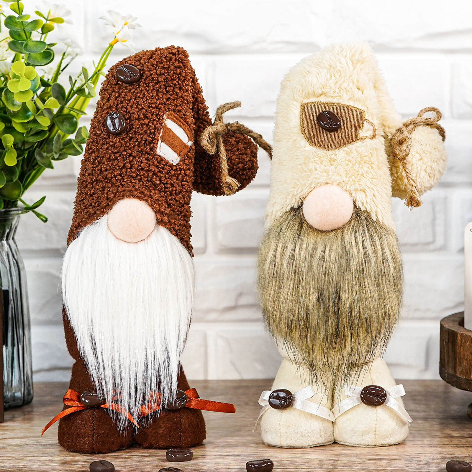 Transfronterizo nuevo festival de café sin rostro muñeca taza de café con bola de peluche muñeca de Rudolf decoraciones navideñas