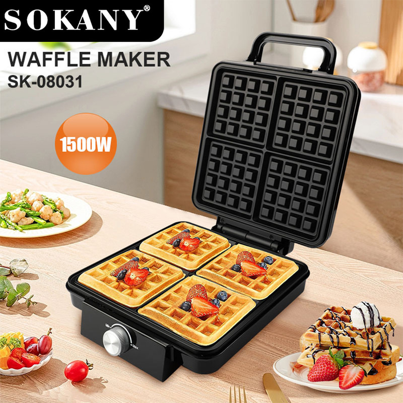 Sokany cross-border European standard dual-temperature control electric waffle maker, home waffle iron, bread maker, breakfast machine Sokany cross-border European standard dual-temperature control electric waffle maker, home waffle iron, bread maker, breakfast machine