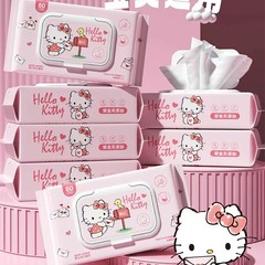 Sanrio Pure Water Wet Wipes Genuine Authorized Flip-top Baby Hand and Mouth Face Wipes Disposable Household Wholesale