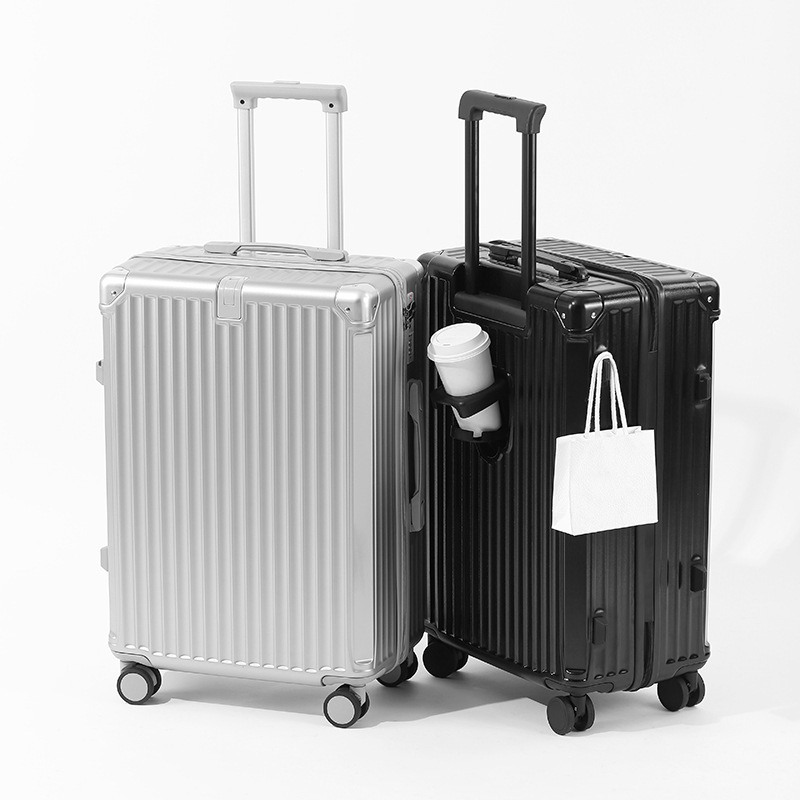 Cross-Border Suitcase, Can Be Set, Pc Hard Shell Trolley Case, 20/24/ 28inch , Tsa Lock, Explosion-Proof Zipper, Silver