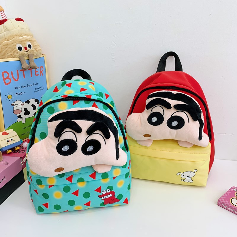 Cute plush toy large-capacity color-blocked backpack, cute big-headed stylish cartoon backpack, new versatile school bag for students