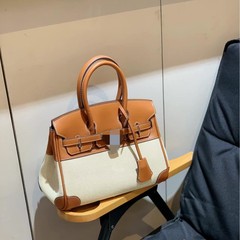 2025新款高级感大容量铂金包女质感洋气手提包单肩腋下时尚小方包