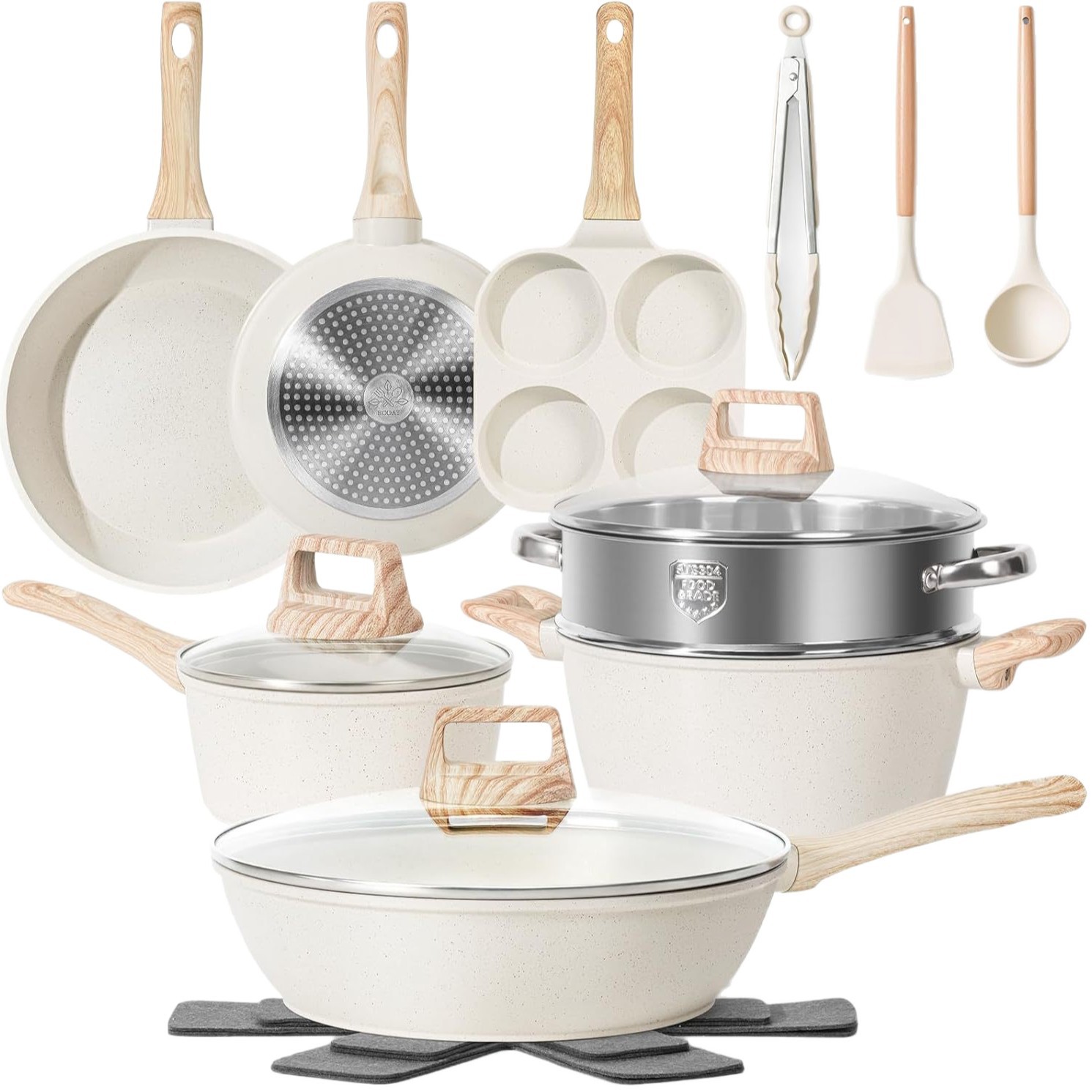 Amazon explotó comercio exterior 17 piezas set antiadherente arroz de arroz de piedra horno de cocina de cocina de cocina general