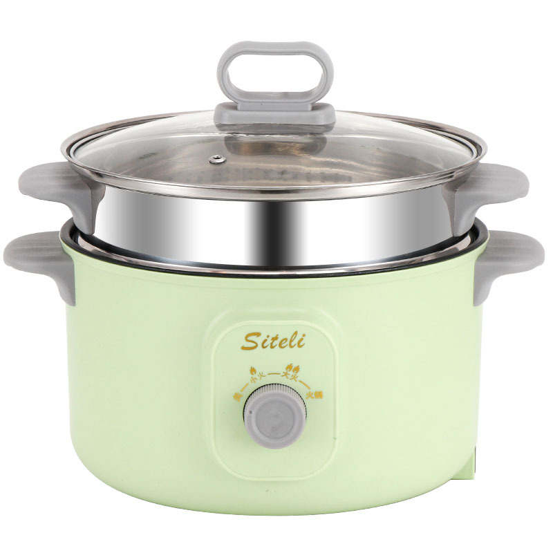 녹색 붙지 않는 팬 + 스테인리스 찜통