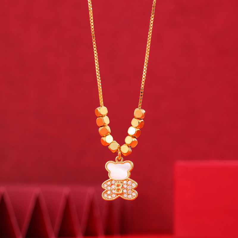 Nuevo ins dulce belleza todo fósforo colgante de imitación de oro collar de circón simple nicho joyería de alto sentido fábrica al por mayor