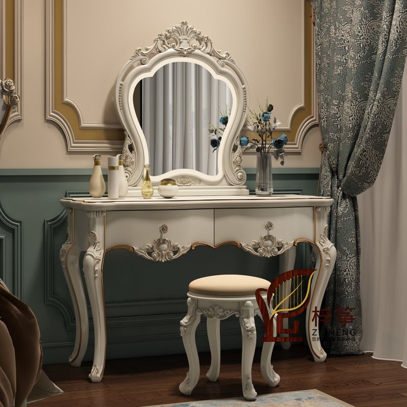 European-Style Dressing Table Bedroom Makeup Table Trendy Multifunctional Princess Dressing Table with Lights for Small Apartments