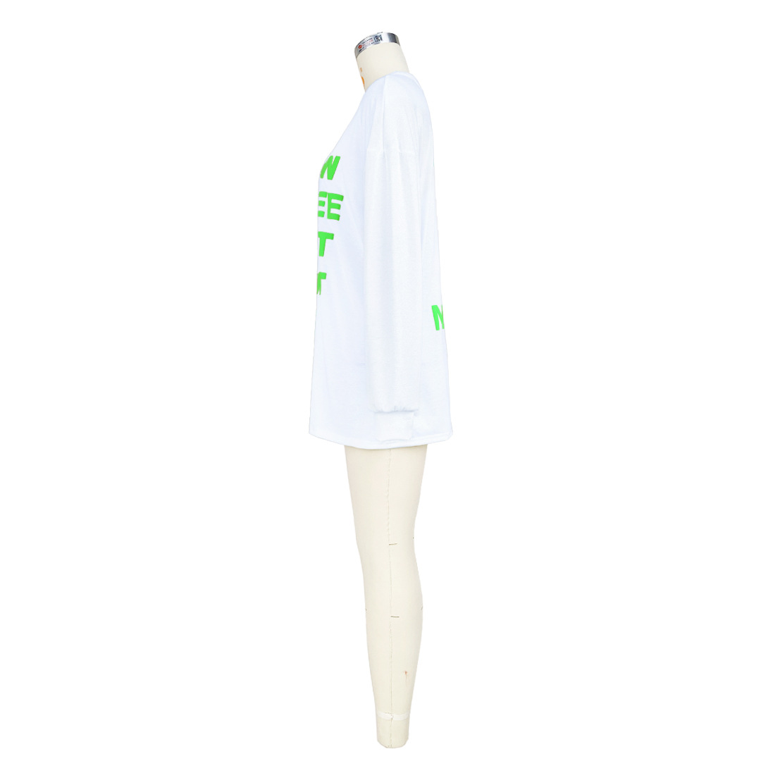 Women Clothing Goods Casual Double Sided Letter Graphic T shirt Dress