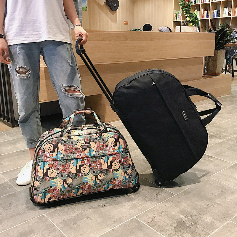 Large-Capacity Portable Luggage Bag, Short-Distance Travel Trolley Bag, Men's Lightweight Foldableable Boarding Bag, Women's Waterproof Pulley Bag Large-Capacity Portable Luggage Bag, Short-Distance Travel Trolley Bag, Men's Lightweight Foldableable Boarding Bag, Women's Waterproof Pulley Bag