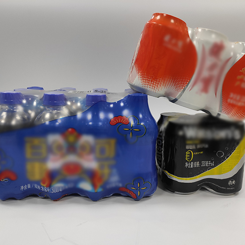 Latas película retráctil espesado plástico transparente sellado película impresión automática plegable cerveza agua mineral PE película retráctil