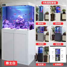 定制鱼缸客厅小型底过滤水族箱家用生态白玻璃鱼缸落地免换水鱼缸
