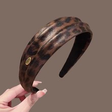2025新款豹纹韩国宽边发箍女头箍高颅顶复古百搭洗脸发捆发箍头饰