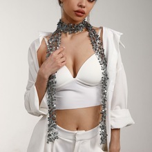 跨境热销爆款亮片镂空时尚围巾百搭女士个性潮流辣妹闪亮围脖项链