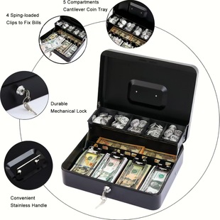 Portable Safe Household Vertical Lockable Cash Box Change Jar Household Key Coin Banknote Storage Piggy Bank