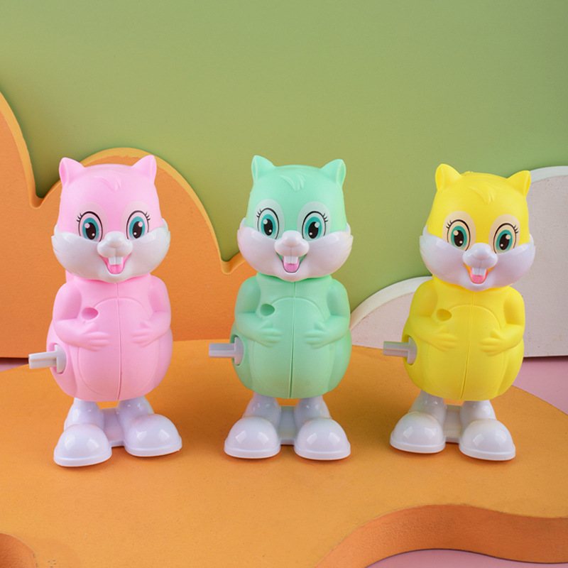 Cadena de salto pequeña ardilla de los niños reloj de juguete pequeño animal de dibujos animados bobinado educativo pequeño regalo puesto al por mayor