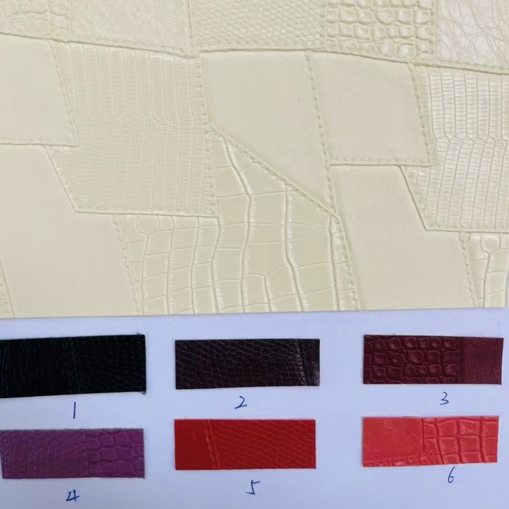 0.7mm Double Crocodile Snake Pattern Semi-Pu Leather Fabric Artificial Leather Ready-Made Wholesale Bags, Handbags, Shoes, Furniture Packaging