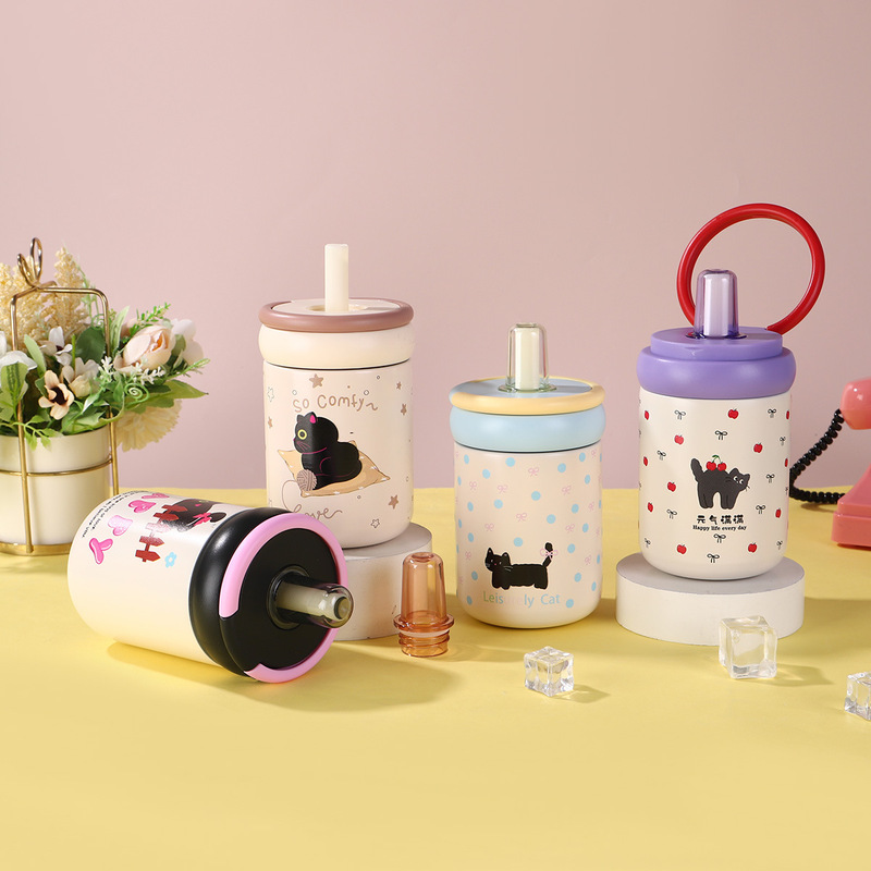 New 316 stainless steel thermos cup home office coffee cup high color value cute kitten suction cup New 316 stainless steel thermos cup home office coffee cup high color value cute kitten suction cup