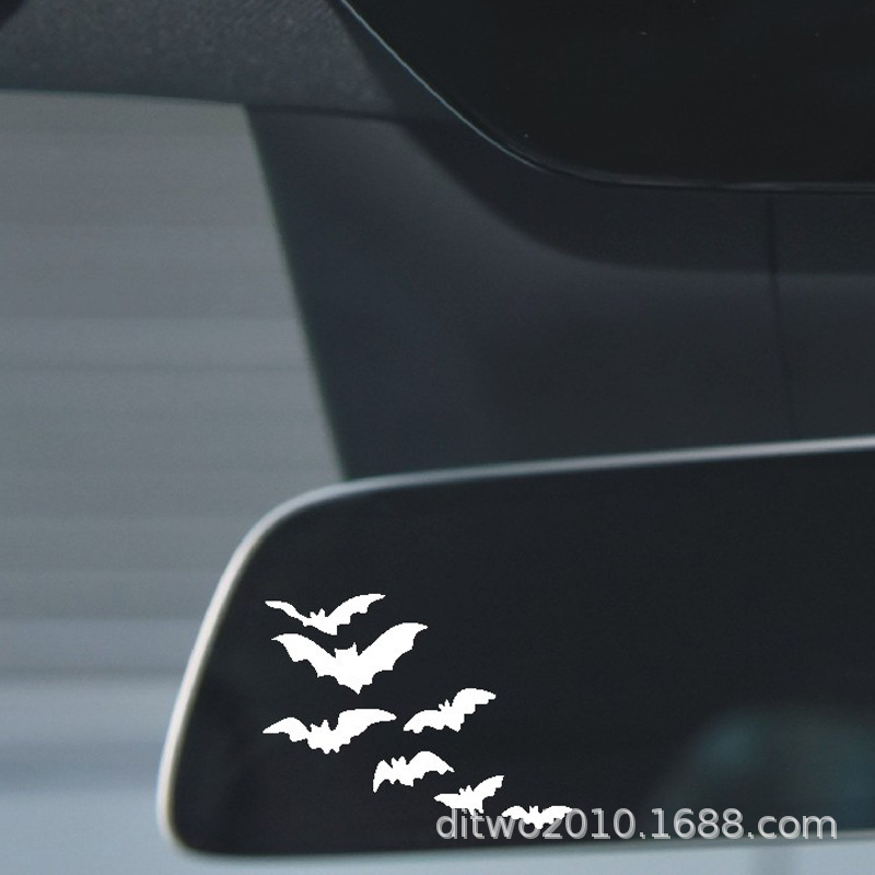 外国貿易クロスボーダーバットペアハロウィン面白い車のバックミラー化粧鏡窓壁装飾ステッカー|undefined