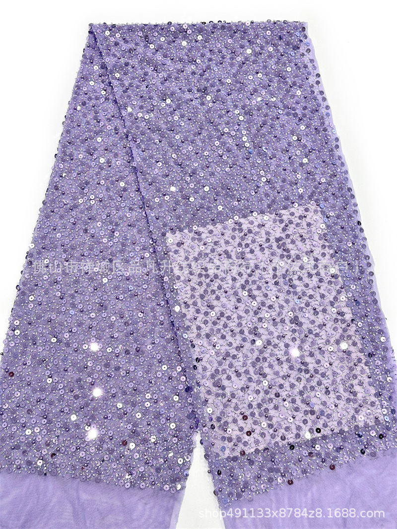 Nuevo rollo de tela de malla elástica moda vestido de cena de alta costura vestido de moda falda de cola de pez tejido en stock image 7