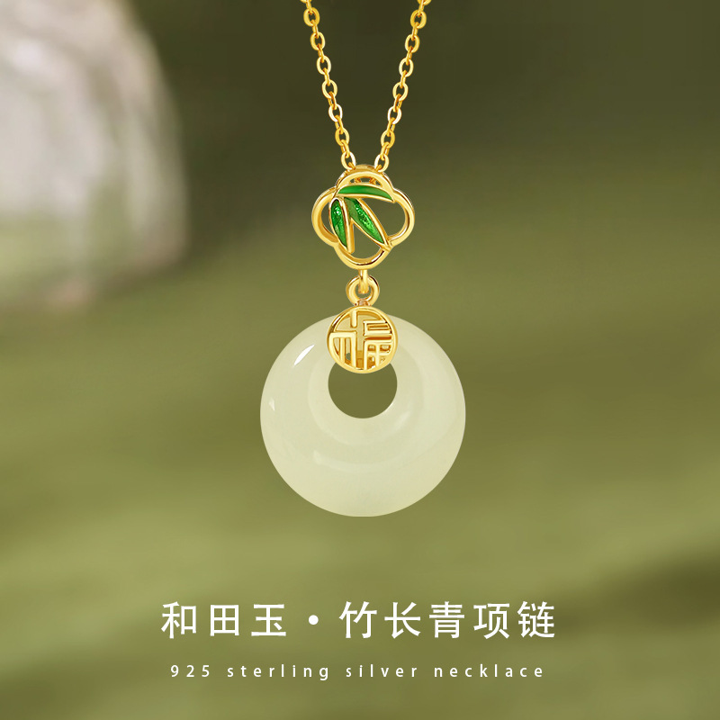 竹意福銀項鍊女2024新款輕奢小眾毛衣鏈學生黨配飾