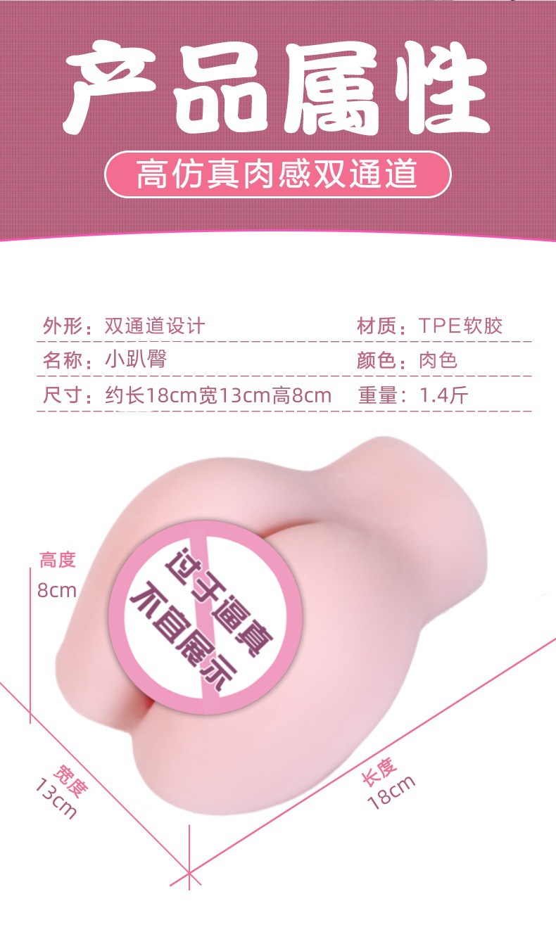 Inverted-Film Manual Butt Masturbator, Soft TPE Skin-Tone Mold — detail image 7