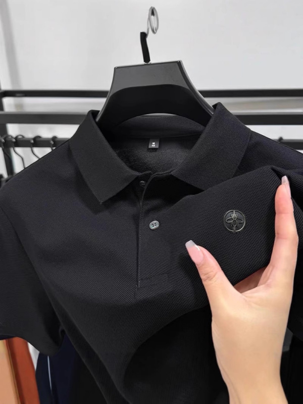 大きいサイズのトレンディなブランドカウンター本物の半袖 Tシャツメンズポロ Tシャツ 2025 夏の新しいお父さん着用紳士服|undefined