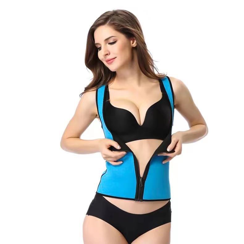 Corsé deportivo para mujer con cremallera, chaleco de neopreno reductivo para entrenamiento y yoga