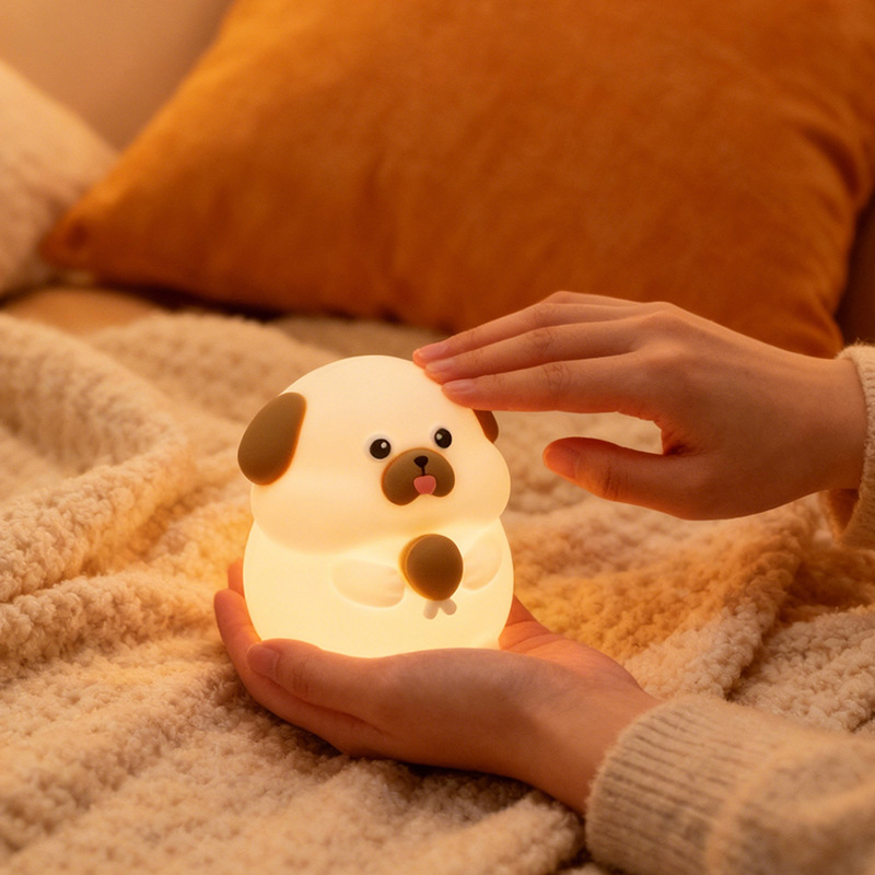 Lámpara de noche red explosión de silicona dormitorio con sueño suave protección de ojos atmósfera lámpara de cabecera de la cama