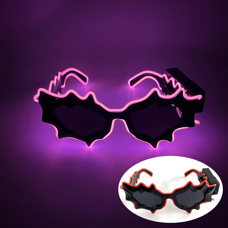 Nueva personalidad extraña irregular LED luminiscente gafas de tinta gafas de onda de moda gafas de sol extrañas props bungee image 16