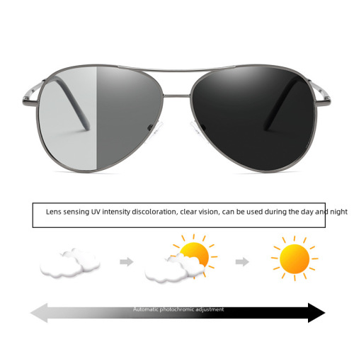 A103 Sunglasses Men's Aviator Day and Night Variable Color Frog-Eyed Polarized Sunglasses $1588