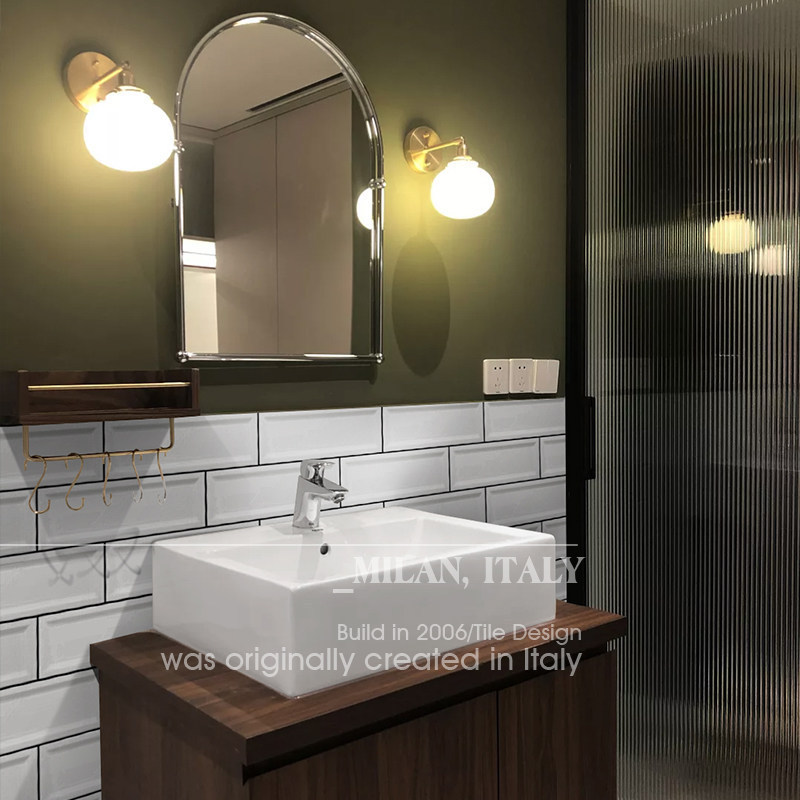 Door Frame Design, Bathroom Tiles, Simple Modern Kitchen, Nordic Bathroom, Subway-Style Small White Tiles 100X300