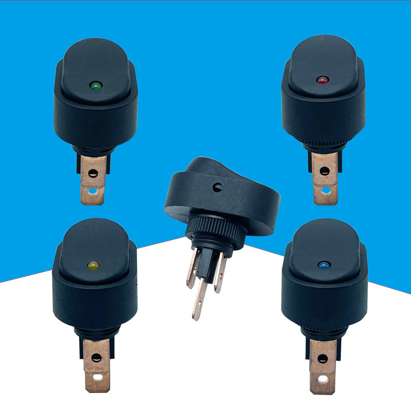 ASW-20D带LED灯翘板开关12V 24V汽车改装开关椭圆开关