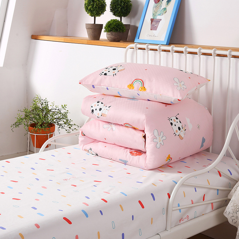 Chen Connaught children Antibacterial bedding Six piece set 60 Satin Cotton Cotton Baby Quilt cover Cotton clip Summer quilt Dual use