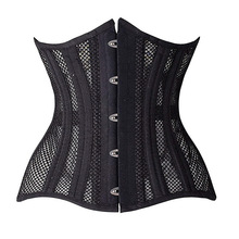 欧美新款宫廷网纱钢骨腰封腰夹托胸宫廷束身衣corset