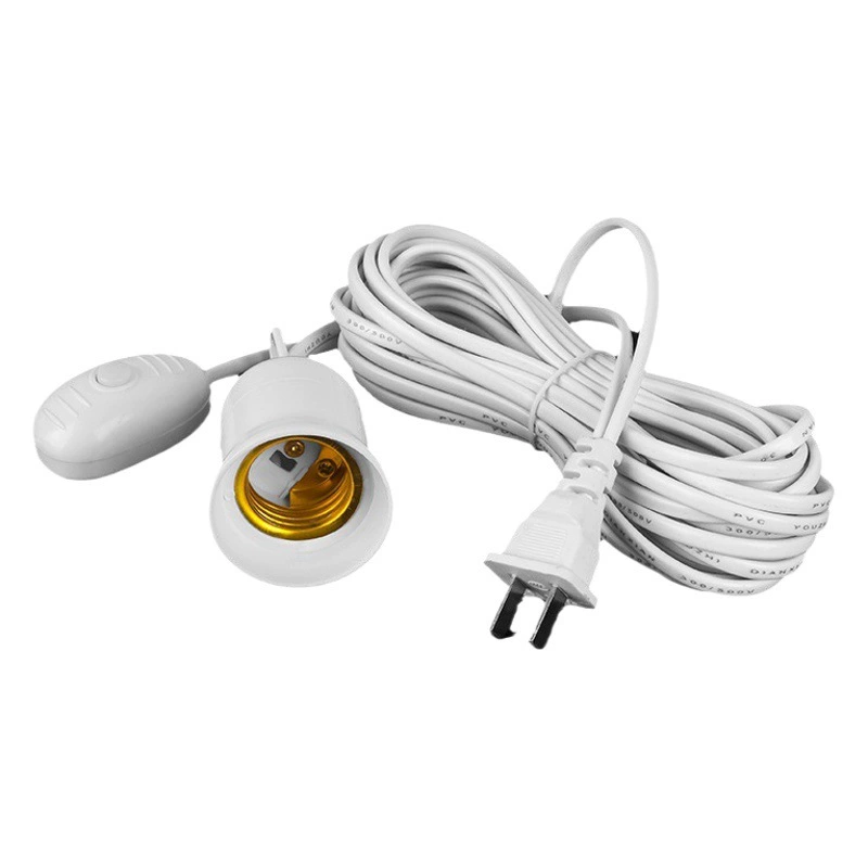 Держатель для лампы E27 с винтовым цоколем, светодиодная лампа, подвесной светильник с выключателем и вилкой, соответствующий европейским и американским стандартам.