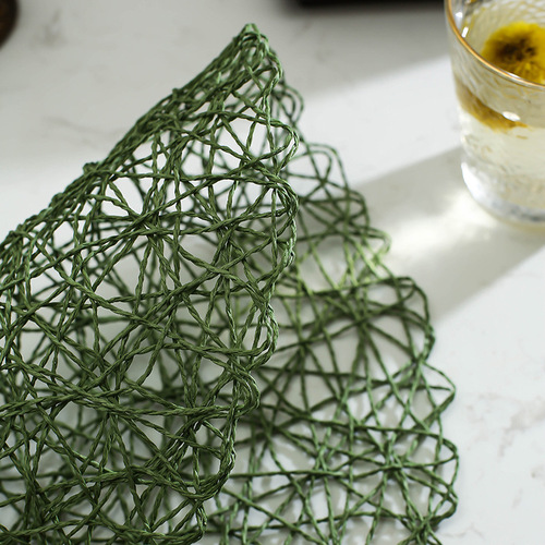 Japanese-style paper grass woven western table mat, table heat insulating mat, round table mat, INS cup mat, pot mat, bowl mat, household use