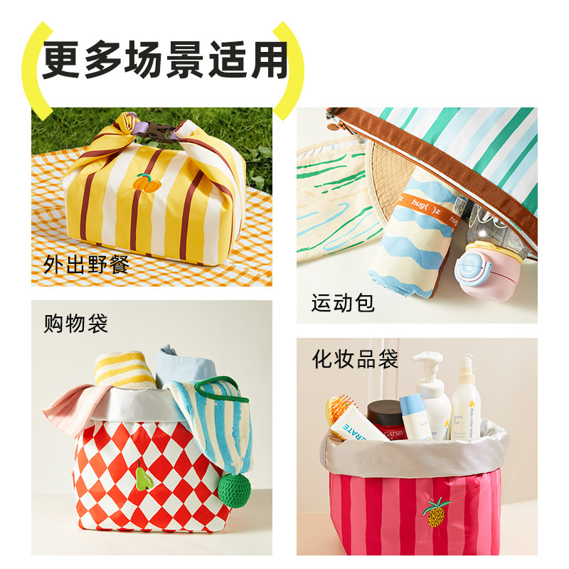 hugz饭盒包保温袋手提袋便当包通勤上学上班族便携大号午餐袋饭包|undefined