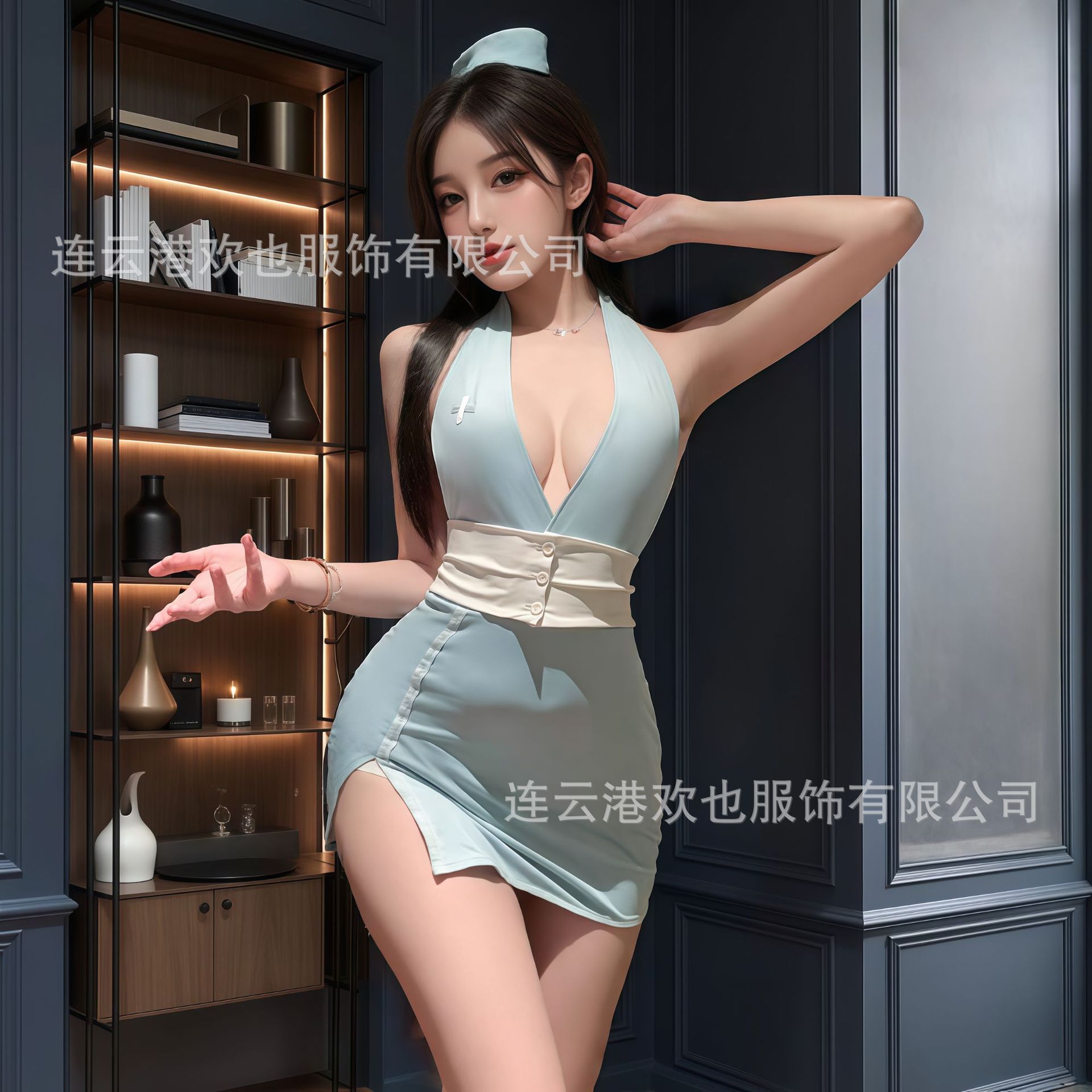 Halloween Nurse Private Breast Leak Sexy Butt-Covering Skirt Role-Playing Flirting Sexy Hot Pajamas Side Slit