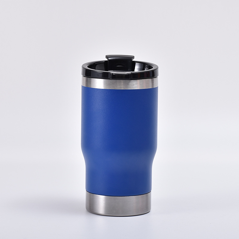 Transfronterizo 14oz al aire libre portátil tanque de frío de doble capa de pulverización de vacío taza de aislamiento de plástico creativo auto-construido abridor de botellas de vidrio de cerveza