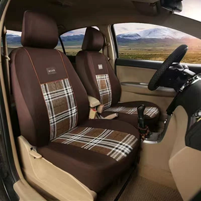 Seat cushion, seat cover — Seat Cushion Cover Double-Row Small Truck - thick-linen-brown-color-ordinary-style-the-front-row-is-made-of-2-main-and-deputy-leave-the-car-model-after-the-address