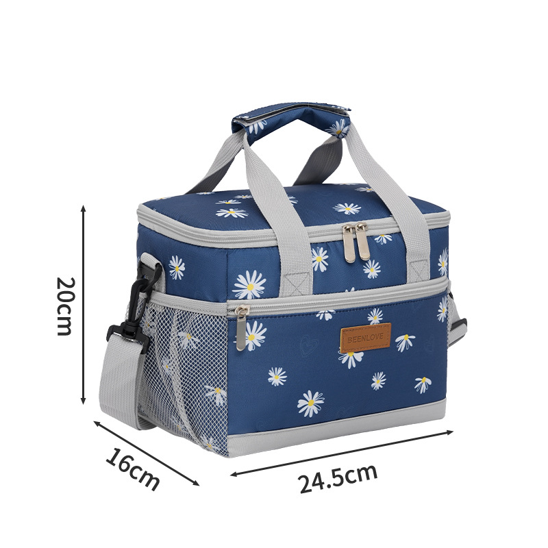Nueva Amazon venta caliente bolsa de aislamiento de mano bolsa de hielo a prueba de fugas de agua camping almuerzo de un solo hombro picnic bolsa de almuerzo frío