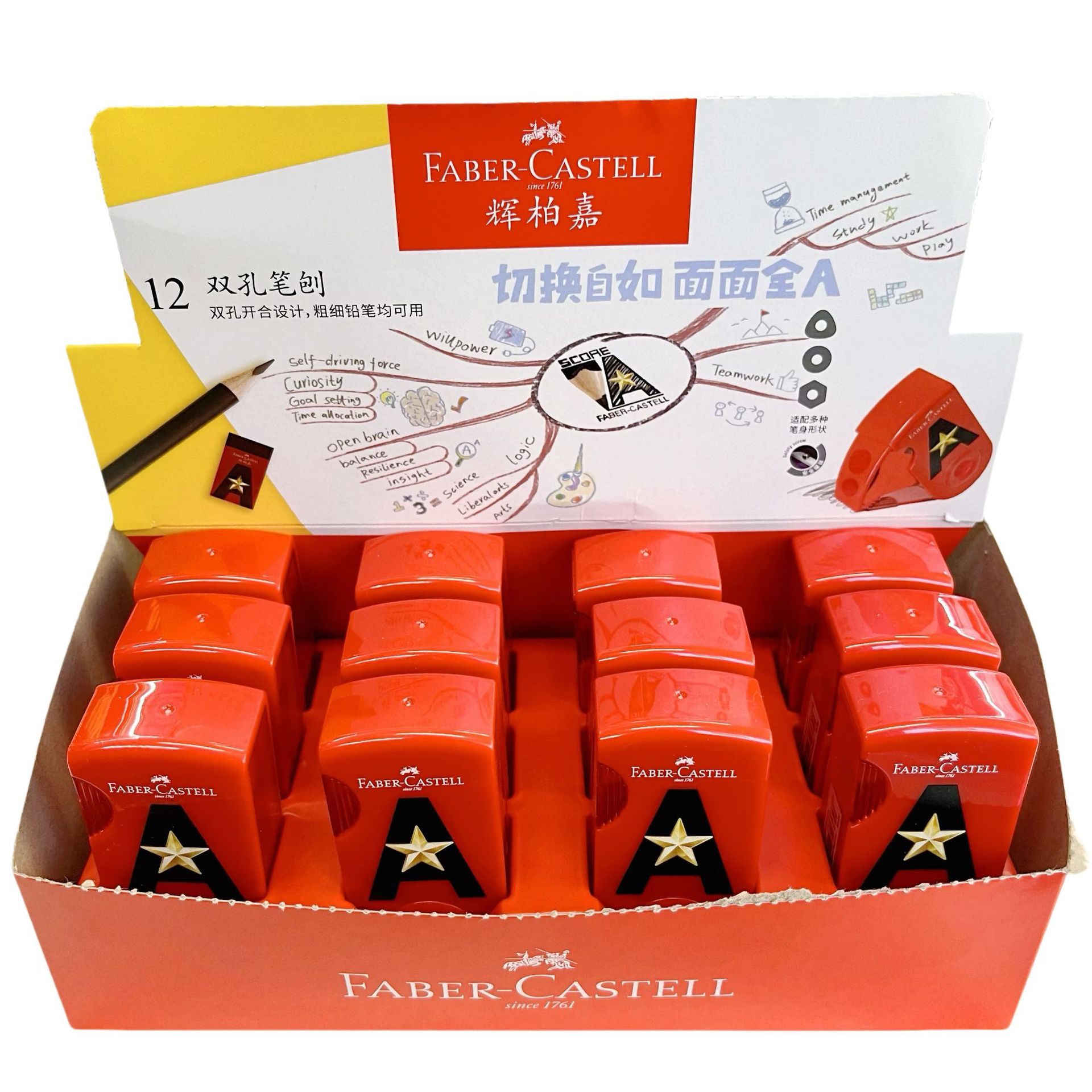 Alemania Pfizer 1827 doble agujero lápiz de corte de campo de juego victorioso equipo afilador de lápiz de corte de corte de lápiz para estudiantes